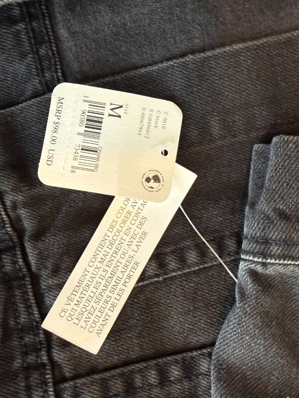 NWT Free People Black Jean Jacket - Picture 9 of 9